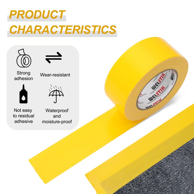 WELSTIK Professional Grade Yellow Duct Tape, Waterproof Duct Cloth Fabric,Duct Tape for Repairs, DIY, Crafts, Indoor Outdoor Use,2 Inch X 45 Yards - Image 5